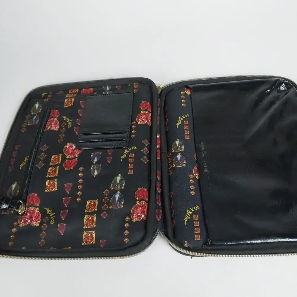 Betsey Johnson Gold Glitter Tablet Sleeve Case‎ Bag Notebook